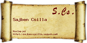 Sajben Csilla névjegykártya